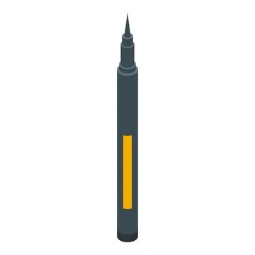 Black permanent marker standing up with cap off Stock Illustration