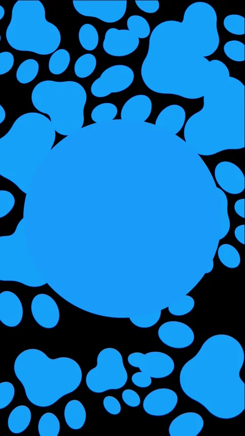 Black pet paw print template blue footprints, clean copy space, cute playful moo Stock Footage 340456457