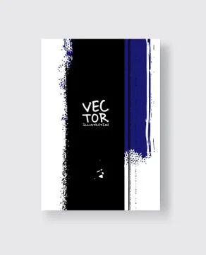 Black Phantom Blue ink brush stroke on white background. Minimalistic style. Stock Illustration