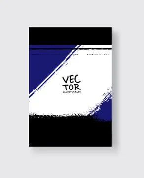 Black Phantom Blue ink brush stroke on white background. Minimalistic style. Stock Illustration