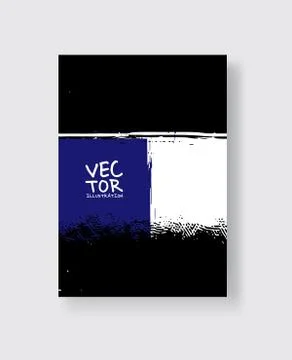 Black Phantom Blue ink brush stroke on white background. Minimalistic style. Stock Illustration