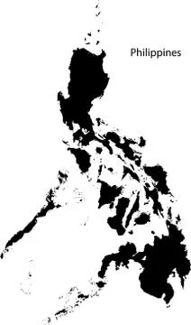 Black Philippines map Stock Illustration