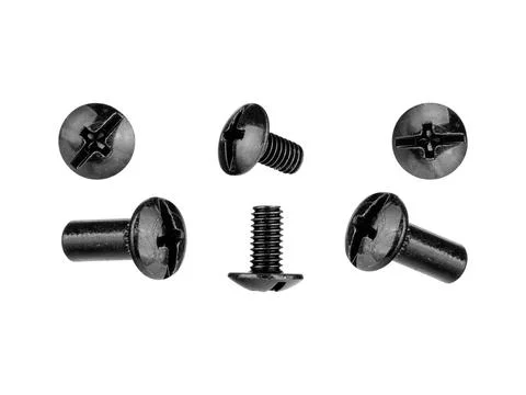 Black Phillips Screws Set Isolated on White Background Stock Photos
