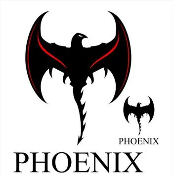 Black Phoenix with the Axe Wings Stock Illustration