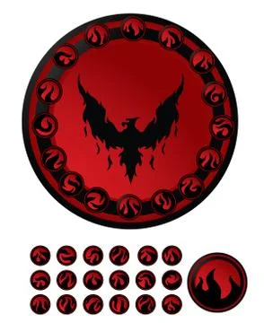 Black phoenix fire Stock Illustration