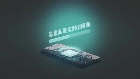Black phone artificial intelligence hologram searching process, looped switch, 4 Stock Footage 249549918