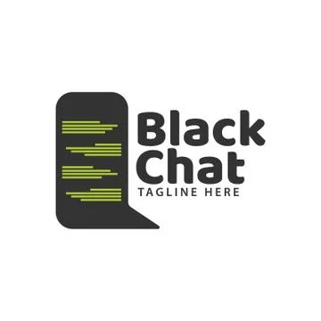 Black Phone Chat simple elegant logo design template Stock Illustration