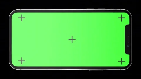 Black Phone X with Green Screen and Alpha Channel Stock Footage 80666183