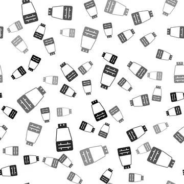 Black Photo camera flash icon isolated seamless pattern on white background Stock Illustration