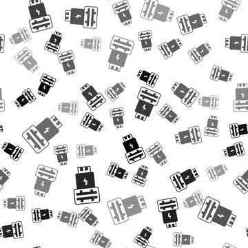 Black Photo camera flash icon isolated seamless pattern on white background.  스톡 일러스트