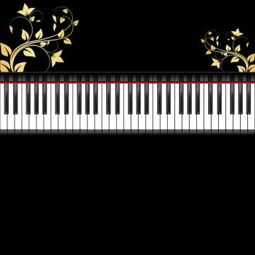 Black piano Stock Illustration