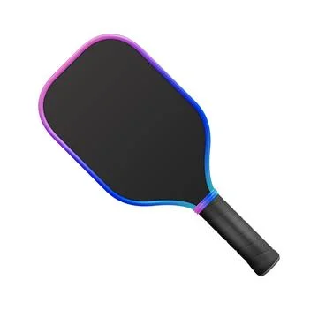 Black Pickleball Paddle, 3d Vector Illustration. Pickleball Paddle Icon with Stock Illustration