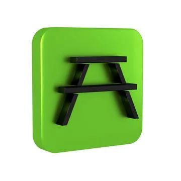 Black Picnic table with benches on either side of the table icon isolated o.. Stock Illustration