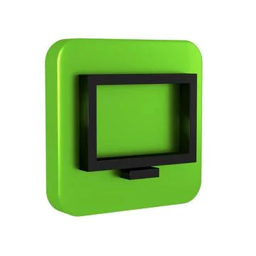 Black Picture frame on table icon isolated on transparent background. Green.. Stock Illustration