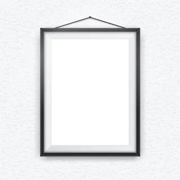 Black picture frame on a wall Stock Illustration