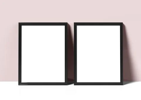 Black picture frames 스톡 일러스트