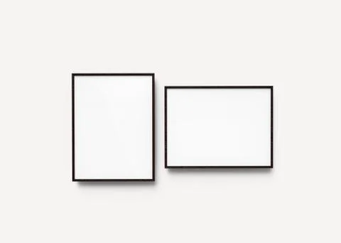 Black picture frames Illustrazione stock