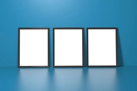 Black picture frames Illustrazione stock