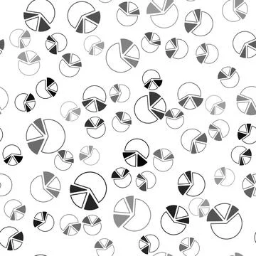 Black Pie chart infographic icon isolated seamless pattern on white background Stock Illustration