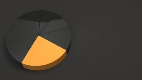 Black pie chart with one orange sector Stock-Illustration