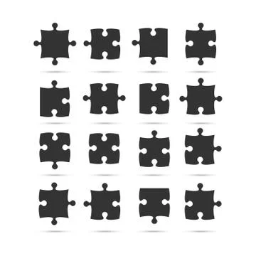 Black Piece Puzzle Jigsaw. Vector Object. Stock Illustration