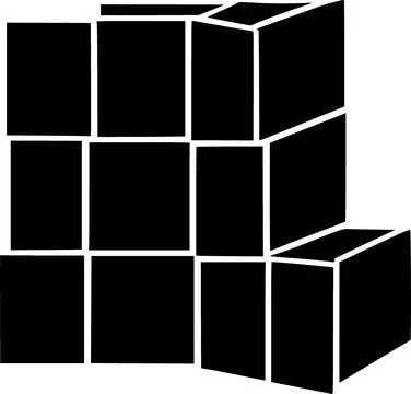 Black pile of stack sealed good cardboard box icon, generic concept flat design イラスト素材