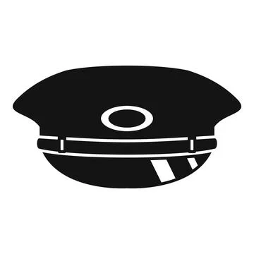 Black pilot captain hat uniform icon illustration 스톡 일러스트