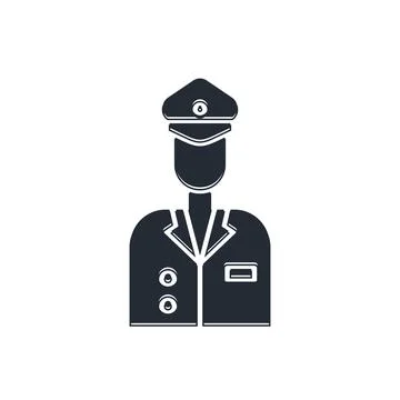 Black Pilot icon isolated on white background.  Vector 스톡 일러스트