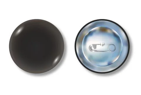 Black pin button front and back side Stock Illustration