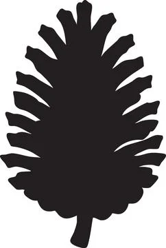 Black Pine Cone Silhouette Vector Illustration Stock Illustration