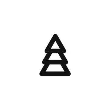 Black pine treeline icon Stock Illustration