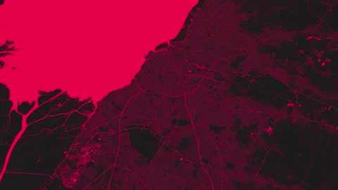 Black Pink Buenos Aires map background loop. Spinning around Argentina city.. Video stock 241972919