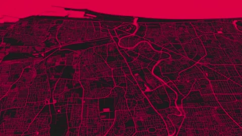 Black pink Chennai map background loop. Spinning around India city air foot.. Vidéo 260368288