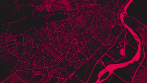 Black pink Delhi map background loop Stock Footage 242877931