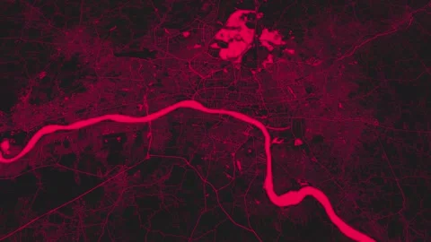 Black pink Kolkata map background loop. Spinning around India city air foot.. Vidéo 242920063