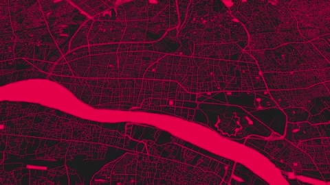 Black pink Kolkata map background loop. Spinning around India city air foot.. Vidéo 242920180