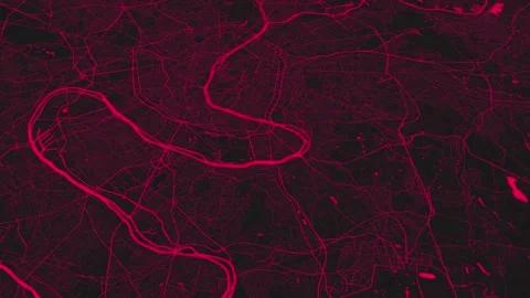 Black pink Paris map background loop. Spinning around France city air foota.. Stock Footage 242803468