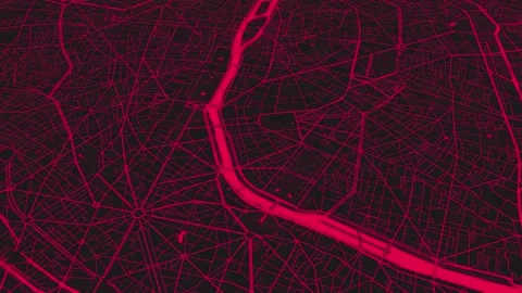 Black pink Paris map background loop. Spinning around France city air foota.. Stock Footage 242803482