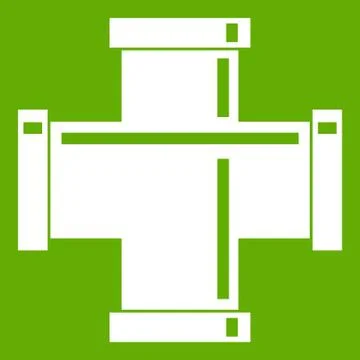 Black pipe fitting icon green Stock Illustration