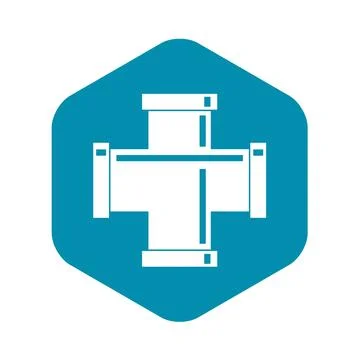 Black pipe fitting icon, simple style Stock Illustration