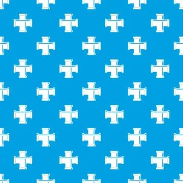 Black pipe fitting pattern seamless blue Stock Illustration