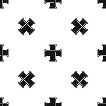 Black pipe fitting pattern seamless black Stock Illustration