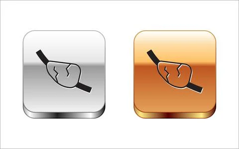 Black Pirate eye patch icon isolated on white background. Pirate accessory Ilustración de archivo