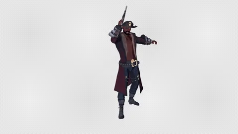 Black Pirate Shooting, Isometric View Stockbeeldmateriaal 345163138