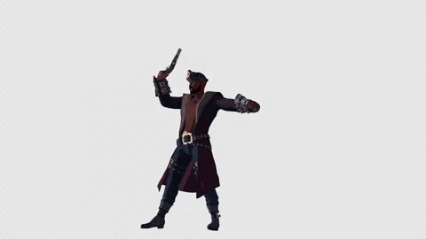 Black Pirate Shooting,  Lateral View Stockbeeldmateriaal 345165634