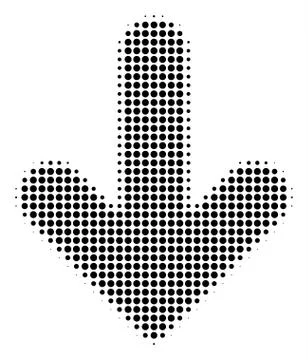 Black Pixel Arrow Down Icon Stock Illustration