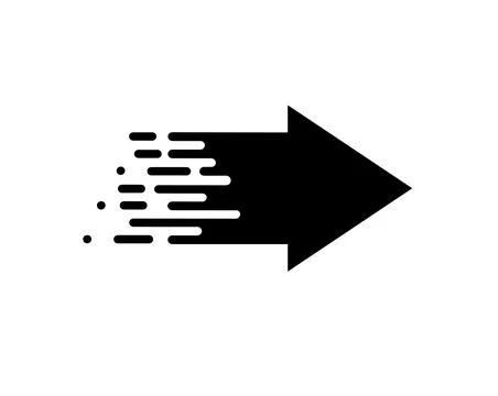 Black pixel arrow. Gradient logo design. Vector Stock Illustration