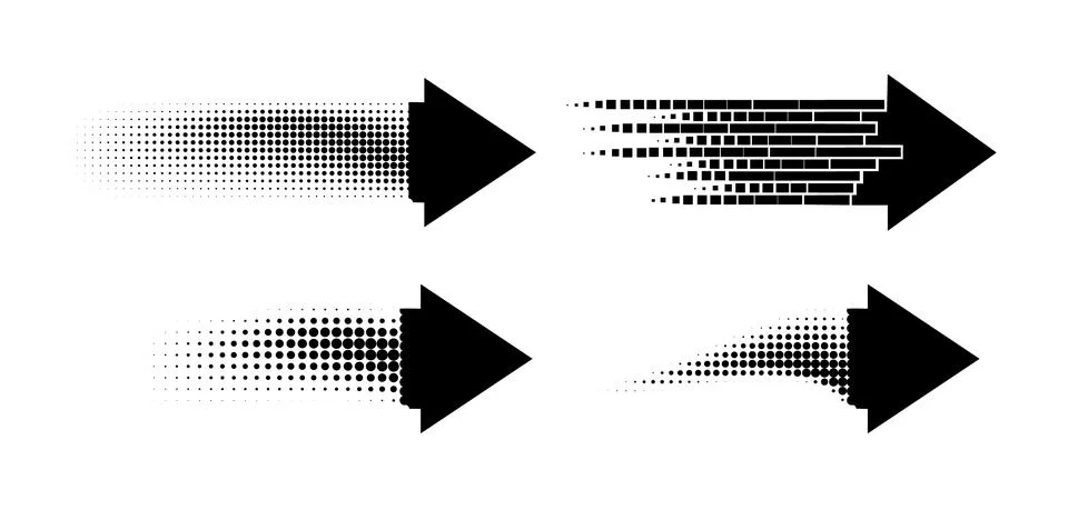 Black pixel arrow. Gradient logo design. Vector Stock Illustration