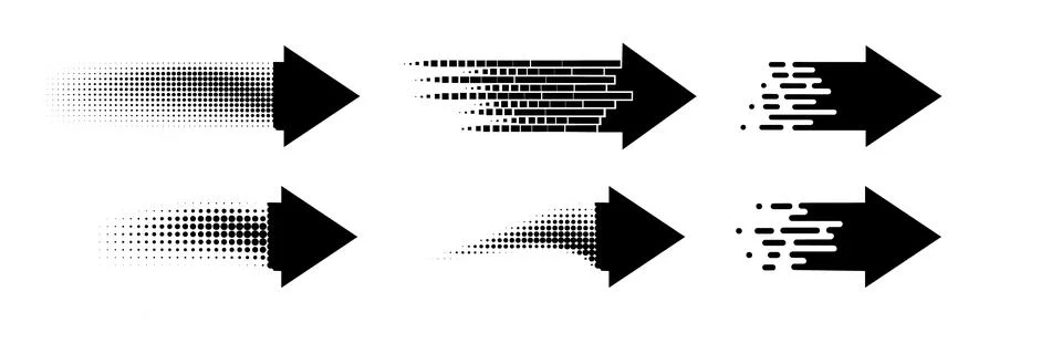 Black pixel arrow. Gradient logo design. Vector Stock Illustration