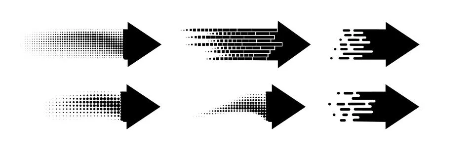 Black pixel arrow. Gradient logo design. Vector Stock Illustration